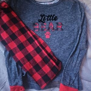 Little Bear Kids Pajama Set - Gray and Red
